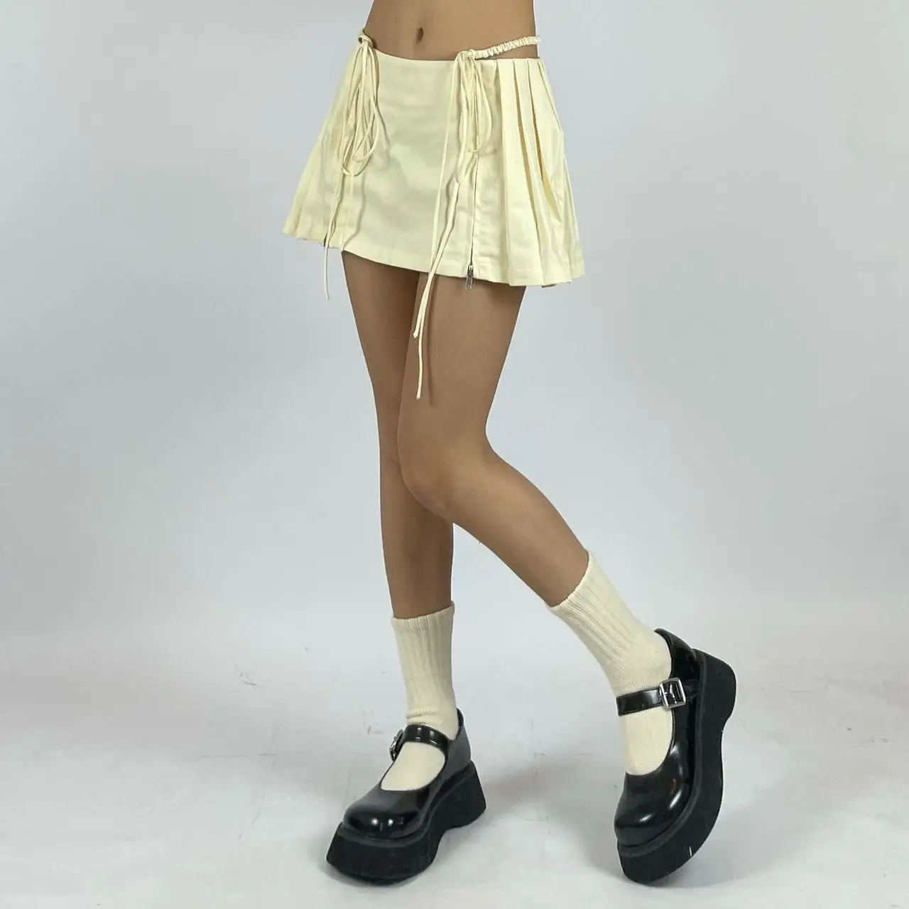 

High Waisted Pleated ort Skirt Slimming Effect Polyester Fiber Spring 2023 Faion Ladies' Skirt Gathered A-Line Skirt