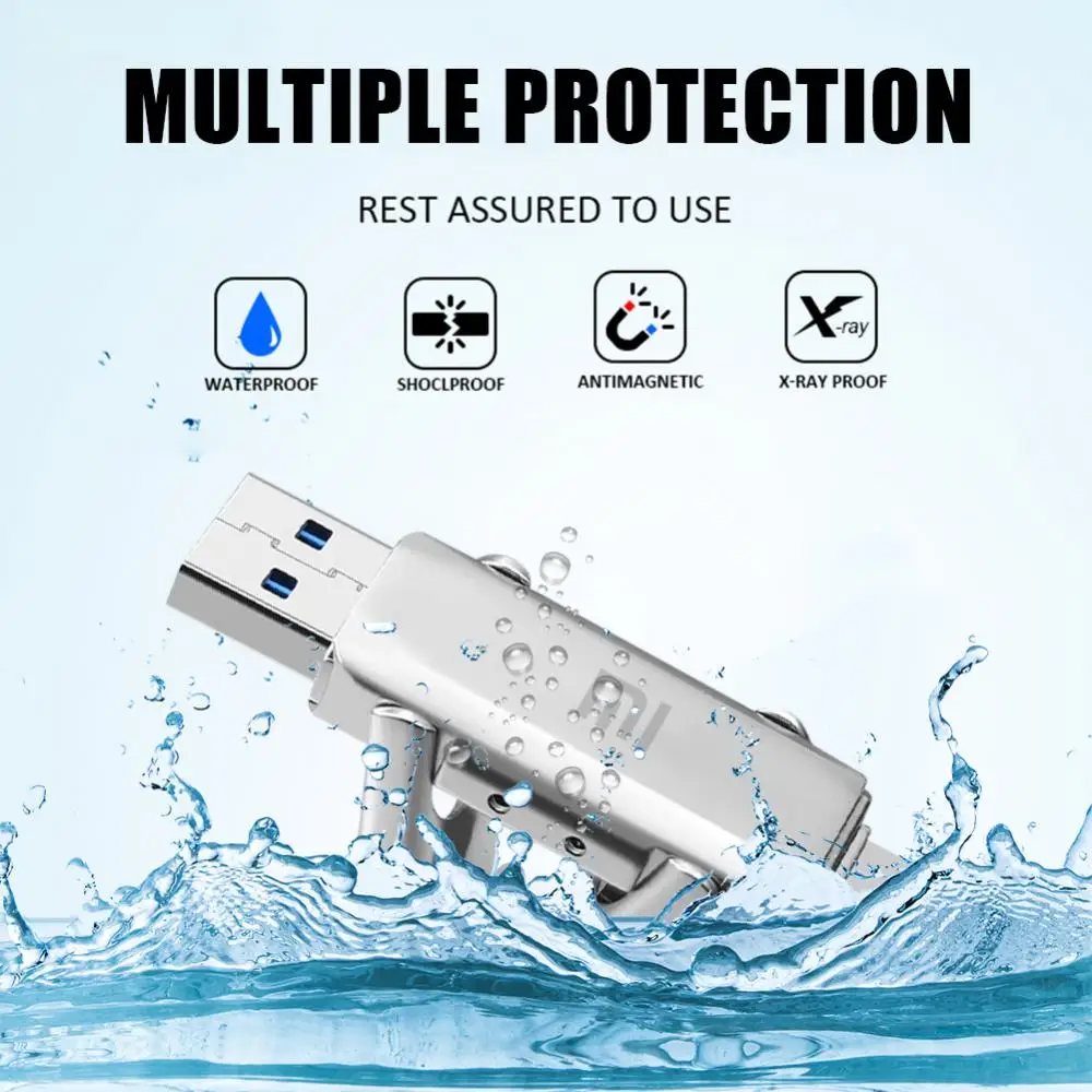 Xiaomi TYPE-C USB Flash Drive 2TB OTG 2-IN-1 USB 3.0 Haute Vitesse Pendrive 128G Memoria USB C Stick Flash Carte Mémoire Pour Ordinateur Portable/PC