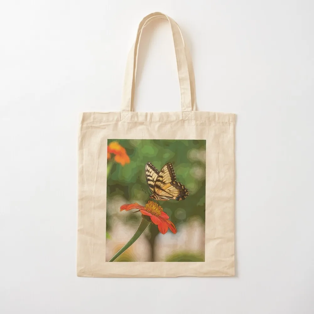 Tiger swallowtail butterfly on Mexican sunflower - Tote Bag shopping cart bags Eco bag woman shopping bag Shopping bags