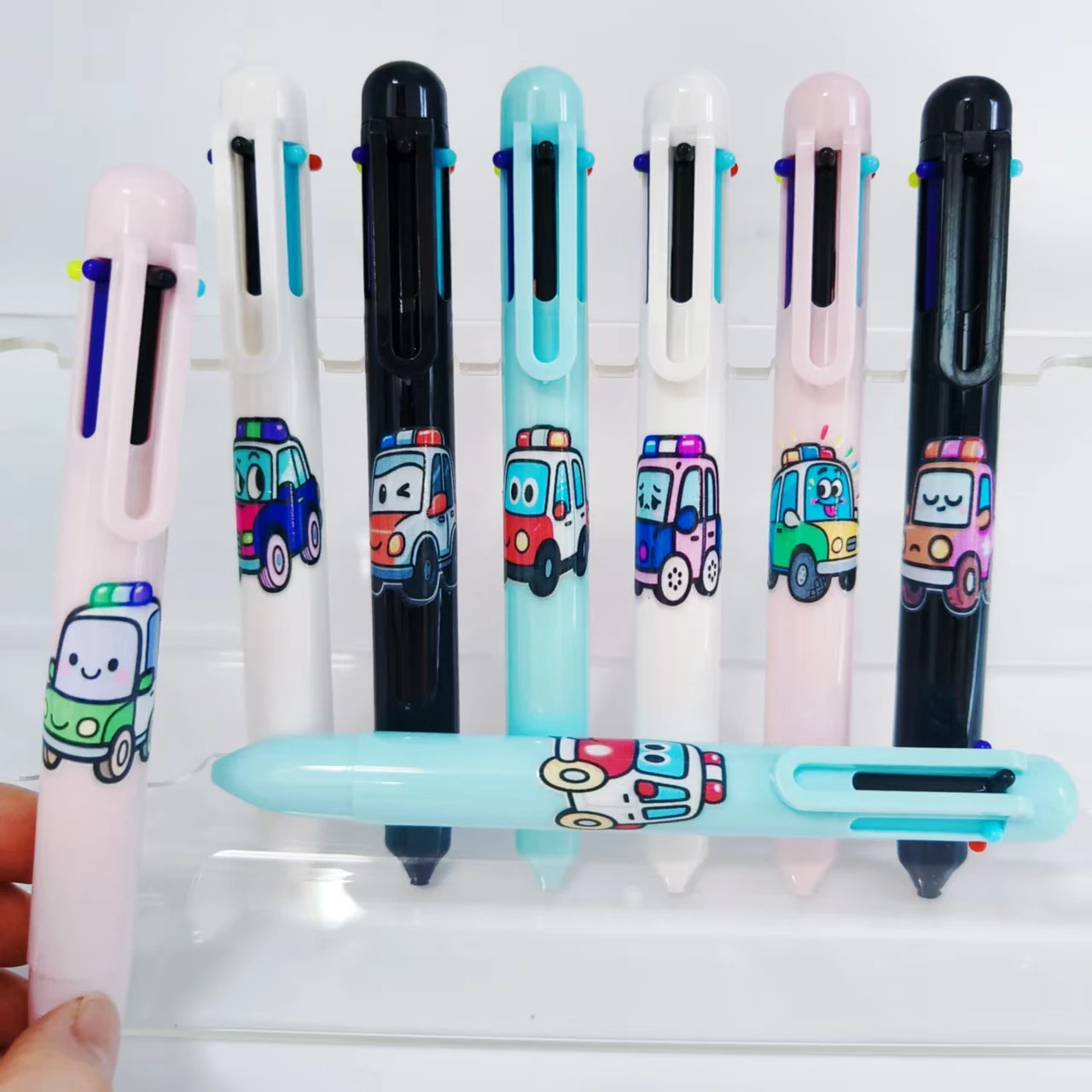 

8 шт./11 шт., цветная полицейская машина, серия 6-в-1, шариковая ручка, полицейский автомобиль, разноцветная ручка, канцелярские принадлежности, офисная ручка