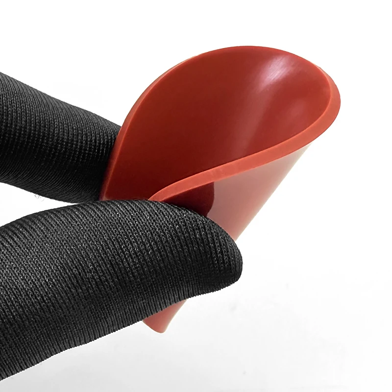 Thick 1-2mm Red Solid Round VMQ Silicone Rubber Sheet Seal Gaskets Pad Dia 4 10 15 18 20-50mm Firm Placement Shock Absorption