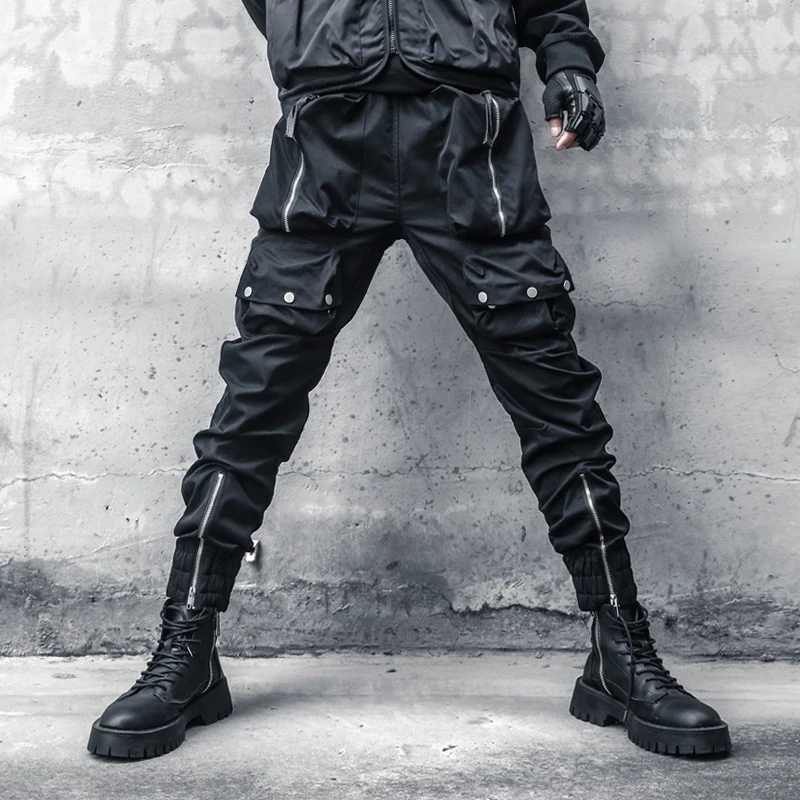 Dark Spring Baggy multi-pocket Cargo Pants Trend Handsome Techwear Women Design Zipper Pants