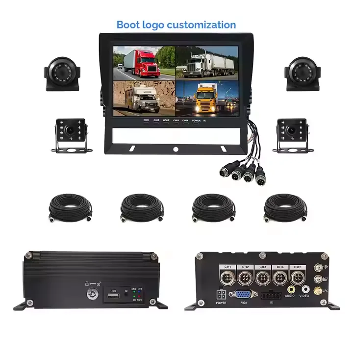 4 Channel Car Mobile DVR Systems Kit H.265 Truck Vehicle Bus CMSV6 GPS 4G WIFI 4CH MDVR