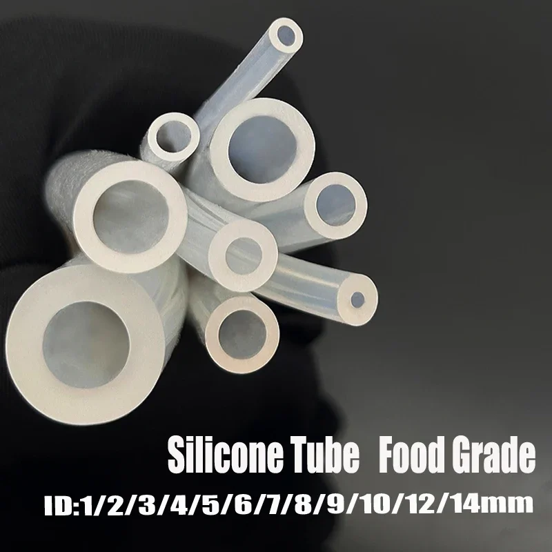 Silicone Hose ID 15/16/18/20/25/30/40/45/50mm Food Grade Flexible Drink Tubing Pipes Temperature Resistance Nontoxic Transparent