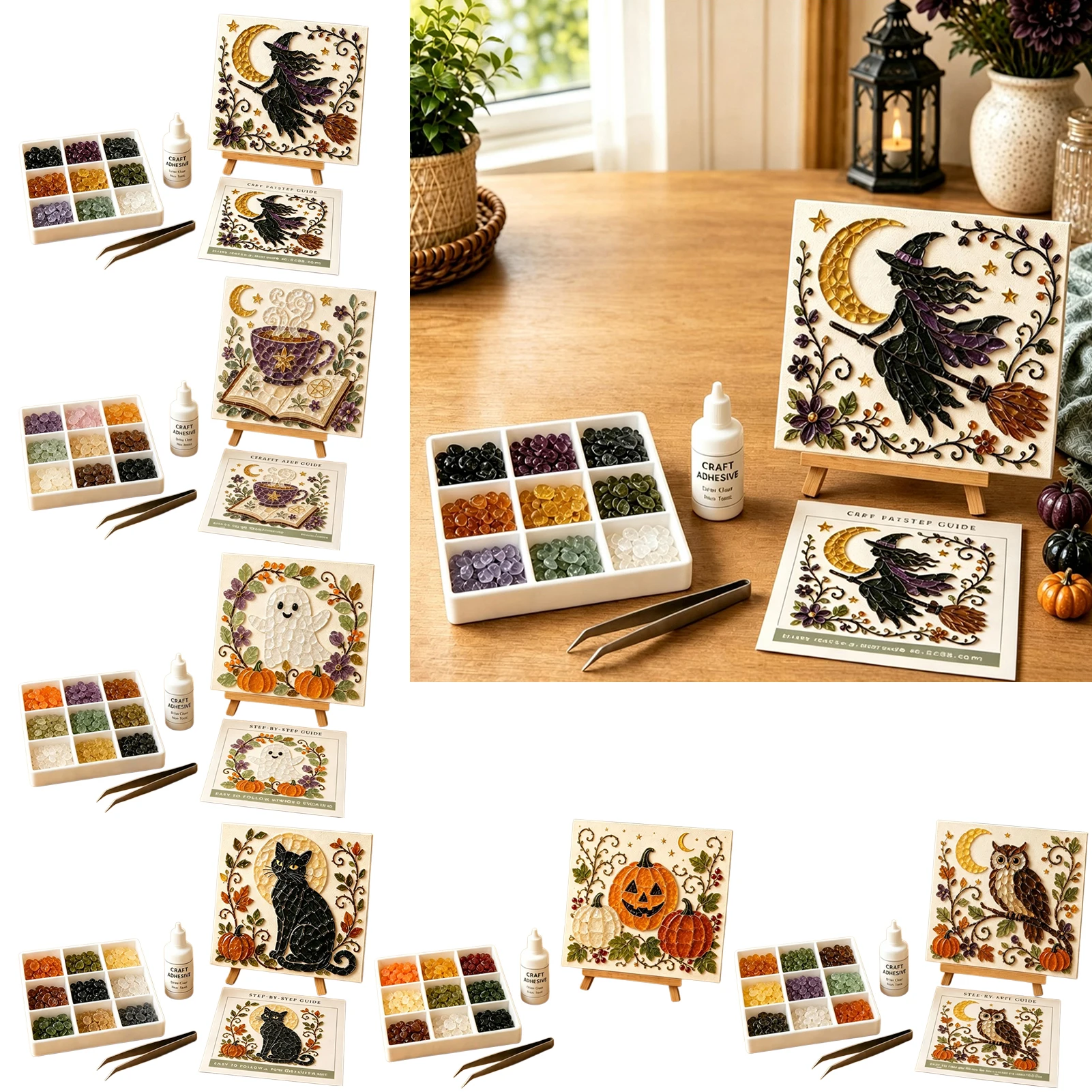 Halloween Sea Glass-Mosaic Art Kit Incredibles Hand-Made DIY Sea Glass Crafts Sea Glass Crafts Photo Frame Walls Art Decor