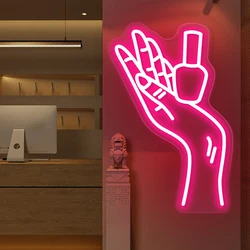 Nails Neon Led Signs Beauty Room Decor Wall Art Nails Salon LED Neon Lights USB Manicure Studio Bussiness Signboard