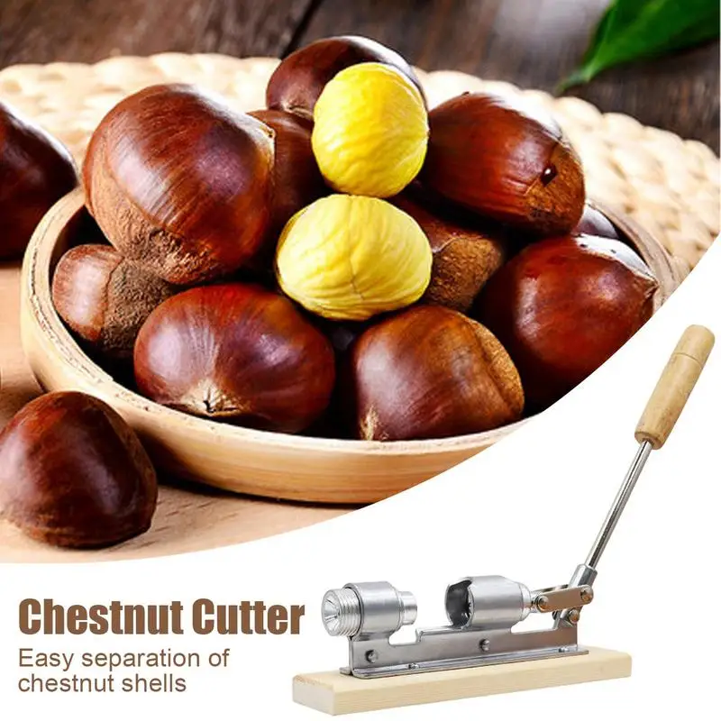 Chestnut Clip Nut Cracker Stainless Steel Walnut Pliers Kit Wooden Handle Nut Peeler Tool Multifunctional Nutcracker Sheller For