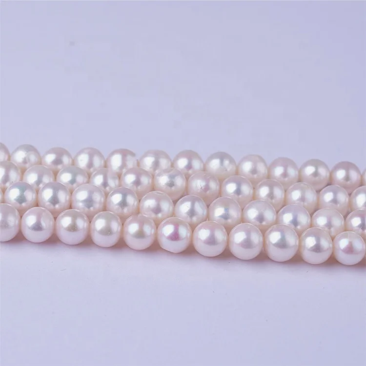 

6-7mm/7-8mm/8-9mm/9-10mm/10-11mm Near Round Natural Freshwater Pearl Strong Light Loose Beads For Jewelry Making