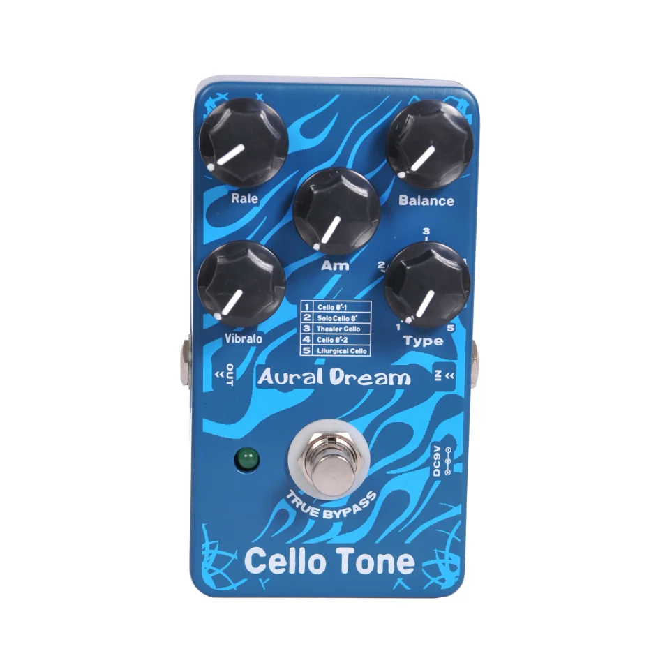 Aural Dream Cello Tone Synth Guitar Pedal Has 5 Types Using Pitchshift,Octave,Harmony,Vibrato,Tremolo,Rotary and Organ Effects