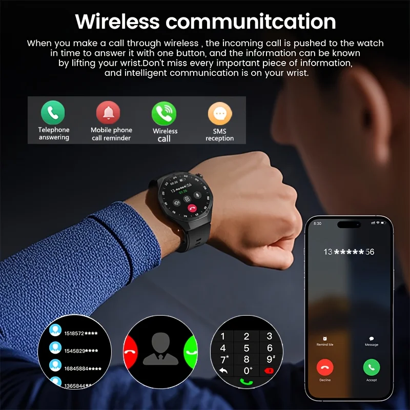 2026 Nuovo orologio intelligente Bluetooth con funzione di chiamata Quadrante personalizzabile da 1,52 pollici Smartwatch sportivo per uomo Donna Monitor sanitario