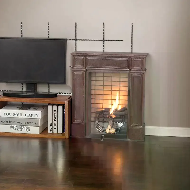1 szt. Miniaturowe szafki do domku dla lalek w stylu europejskim; Amerykańskie meble w stylu vintage z kominkiem do przechowywania i dekoracji
