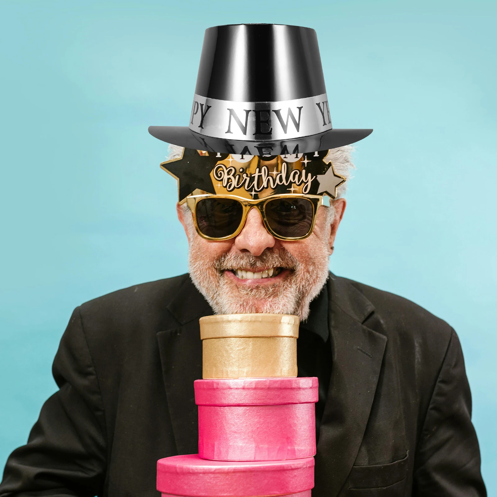 

6pcs Black Adults Eve Cap Decorations Hats Supplies Cone Hats Supplies Men Paper Year Hat Years Hats For