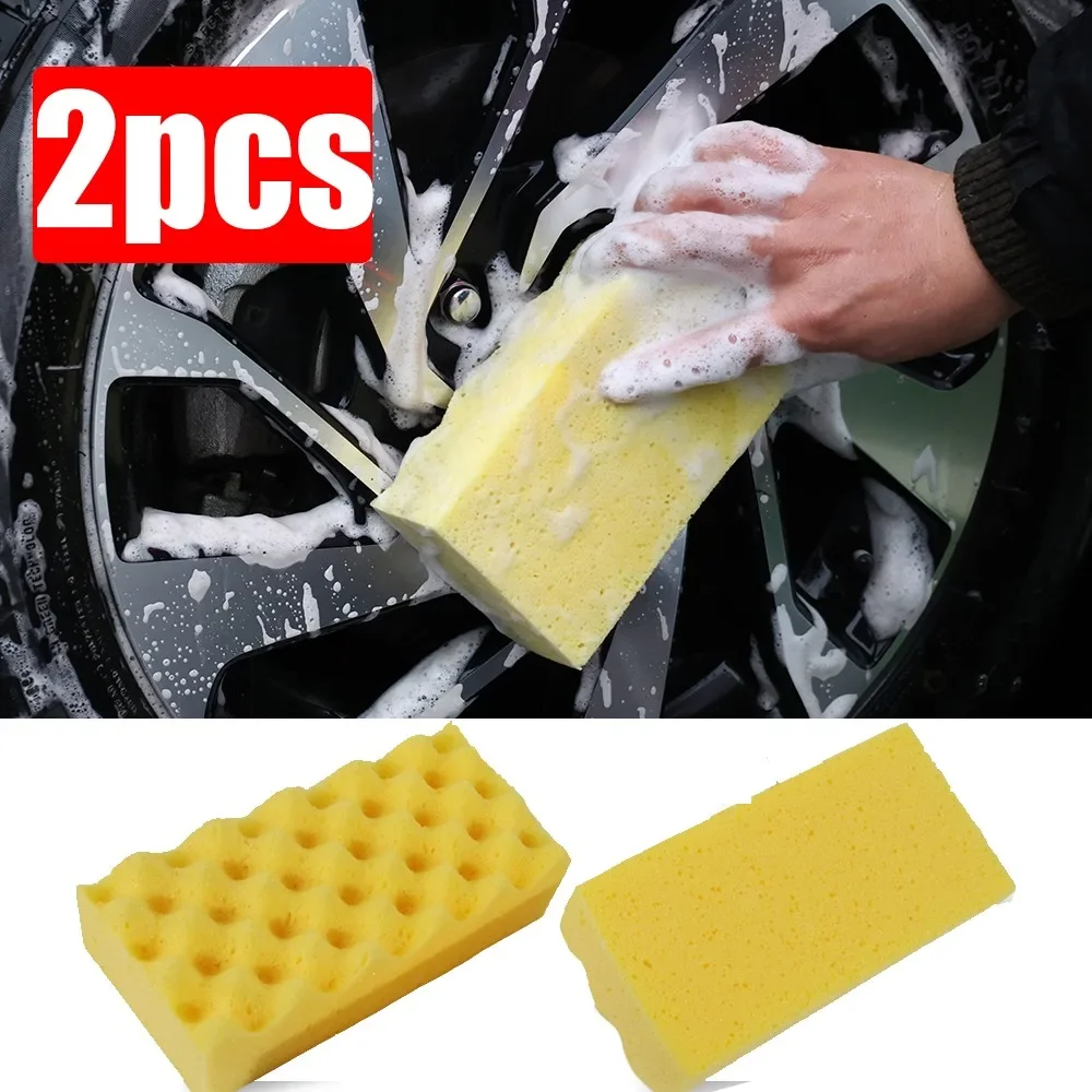 

1/2Pcs Large Car Wash Sponge Block High Density Car Body Clean Stain Removal Wave Pattern Sponge Care Tool Cleaning Accessories