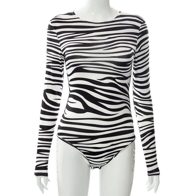 

Women's Clothing, Printed Long-sleeved Sexy Backless Strap Onesie, New Arrivals In Spring 2026 Fashion Trend