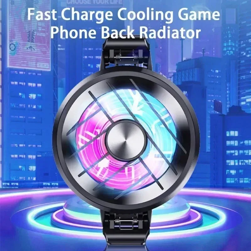 GT30 Mobile Phone Back-Clip Semiconductor Cooling Radiator w/ RGB Colorful Light Silent PUBG Game Cooler for IPhone IOS Android