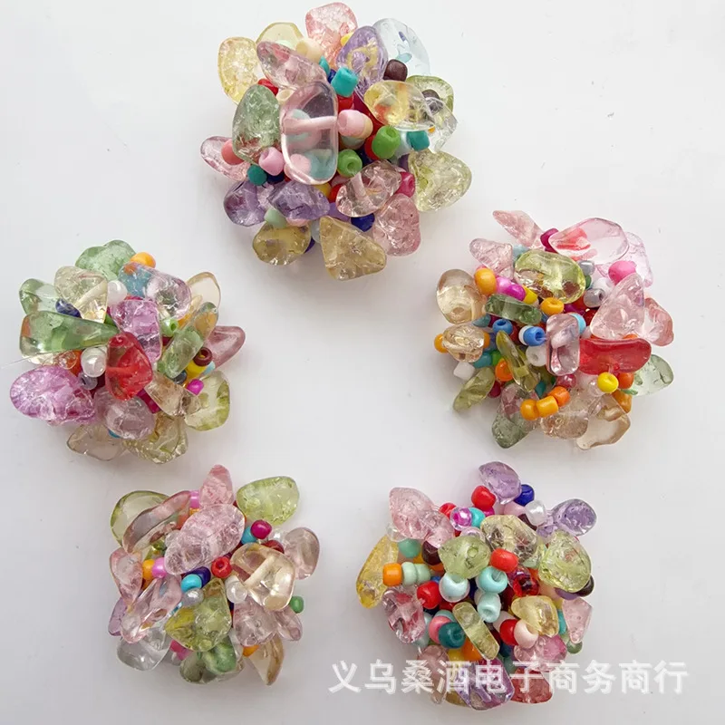 Colorful Crystal Rope Keychain Fashionable Unique Shoe Charms for Clogs Flower Cap Embellishment DIY Beaded Buckle Premium