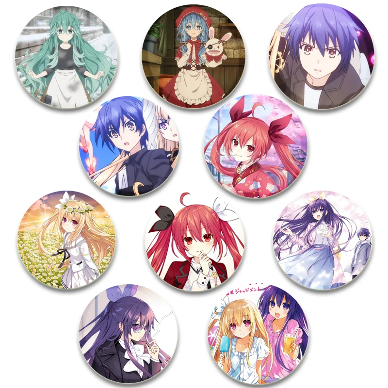 44/58mm Anime Date A Live Enamel Pins Cartoon Cute Badge Yatogami Tohka Itsuka Shido Handmade Pins Jewelry Accessories