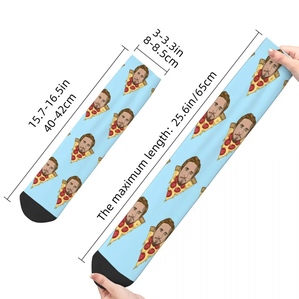 Fashion Funny Pizza Ryan Gosling Theme Design basket Crew Socks Stuff primavera autunno inverno Parody Warm Crew Socks traspirante