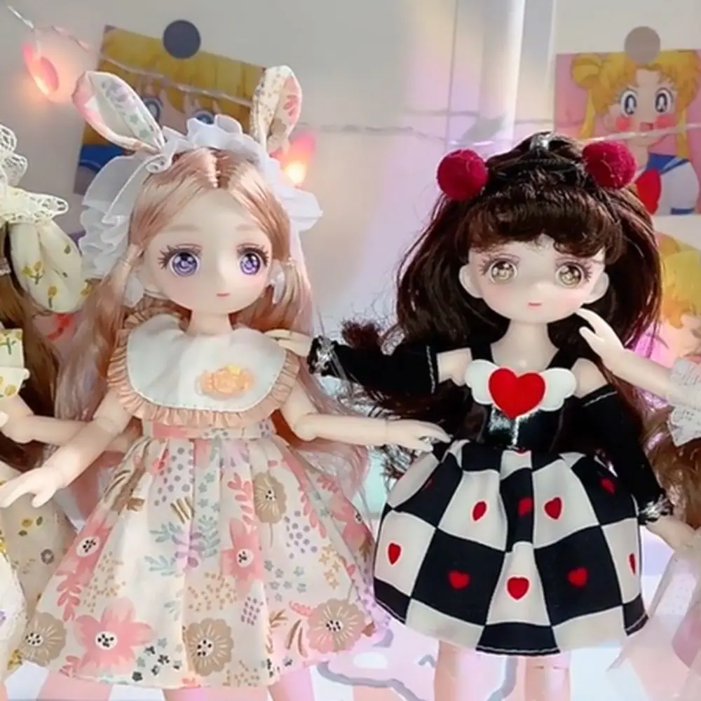 

with Clothes BJD Doll with Clothes Dress Up 3D Eyes Simulated Eye Hinge Doll 23cm 1/6 BJD Removable Joints Doll Kids Toy