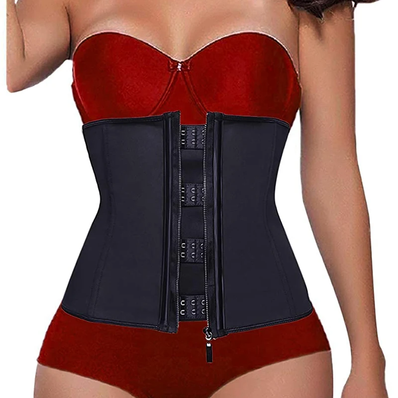 Latex Waist Trainer Corsets Zipper Underbust Sport Girdle Hourglass Body Shaper for Women