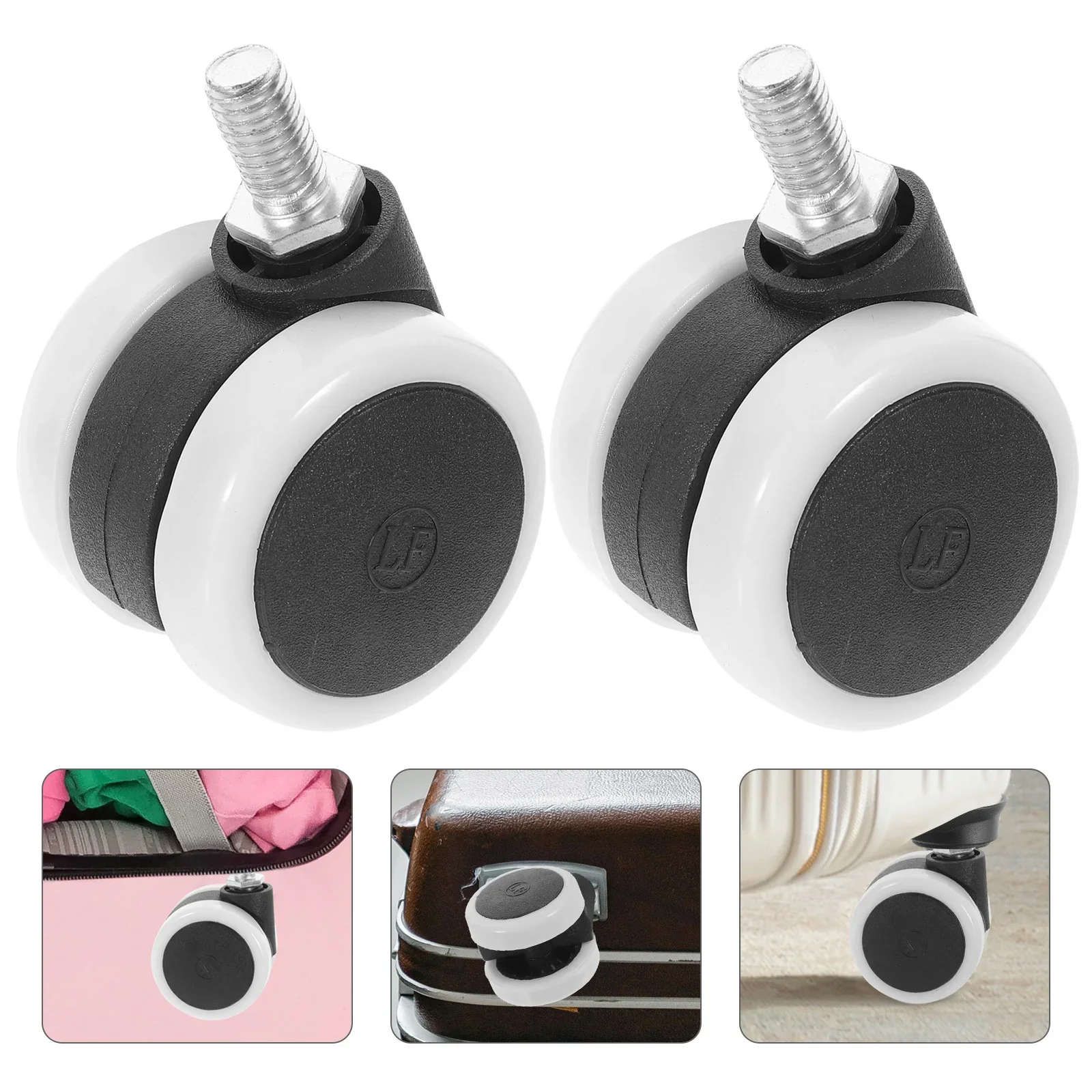 

4Pcs Caster Set Small Pulley Wheels Rubbish Bin Mini Rollers for Planters Swivel PU edge wrapping silent furniture casters