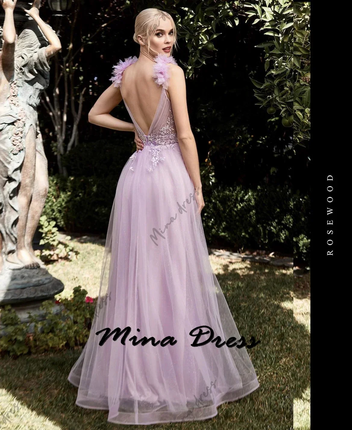 Mina Customized Backless Party Dress for Wedding Dresses Sleeveless Luxury Dresses Women 2024 Feather Elegant Chic Dress Es Prom image 2