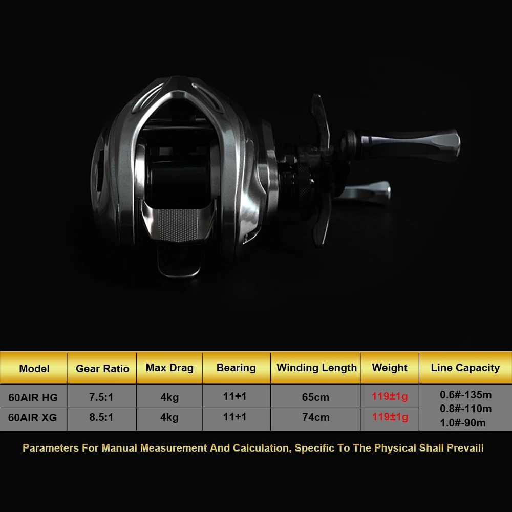 Imagem -02 - Purelure-ultralight Baitcasting Reel Baitcast Pesca Bobina Shad Trout Reel Pena Fina Carretel Prata Bfs Finesse 119g 4g