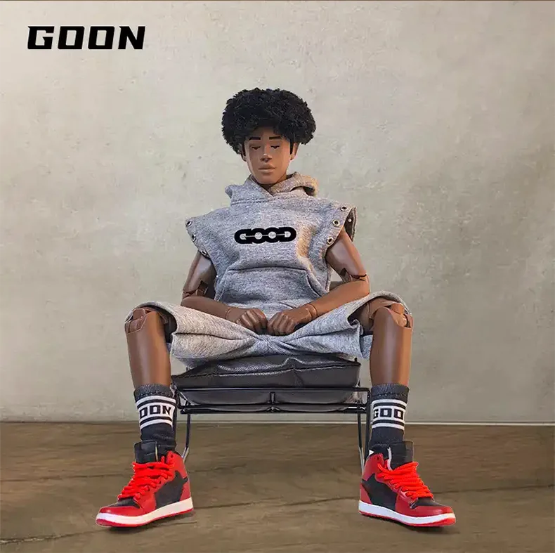 GOON Original 1/6 Street Collaboration Trendy Doll TS Black Skin Dirty Braids Explosive Head Boy Full Set 12in Action Figure Toy