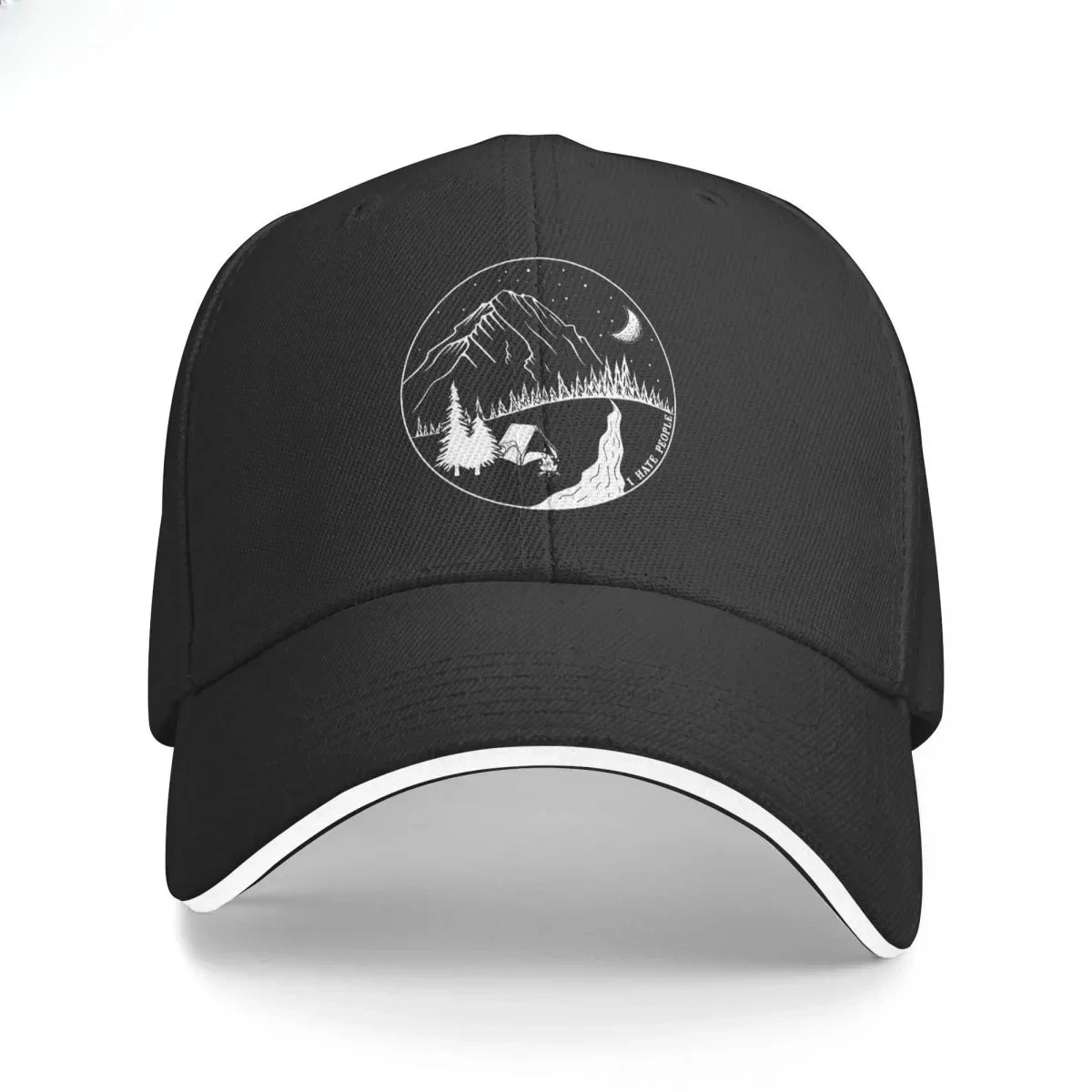 Unisex Cotton Cap For Women Men Hate People Camping Fashion Baseball Cap Adjustable Outdoor Streetwear Hat
