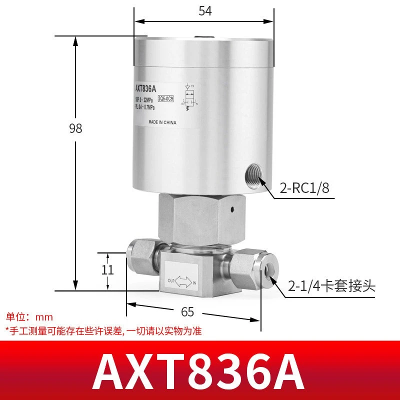 Ultra High Pressure Valve AXT834D/AXT836B Flange AXT836A Bidirectional Pneumatic Check Valve AXT836C