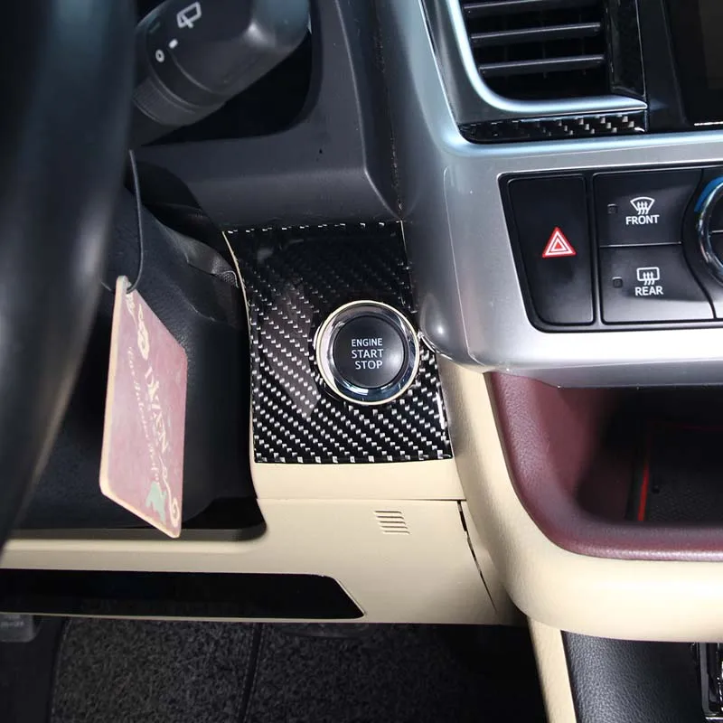 Para toyota highlander 2015-18 fibra de carbono macio painel de controle central do carro vidro levantamento interior adesivo interior acessórios do carro