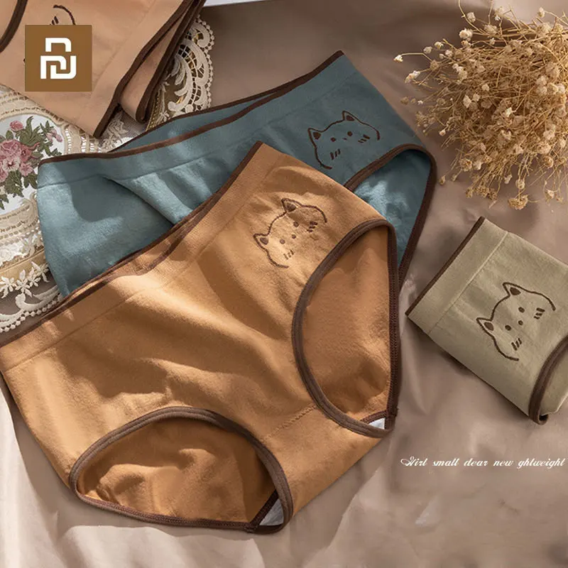 

Youpin Women's Underwear Cotton Panty Sexy Panties Female Underpants Solid Color Panty Intimates Comfort Panties