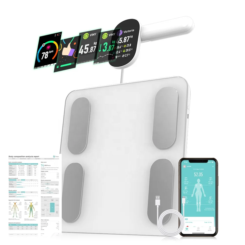 8 Electrodes Electronic Digital Scale 180kg Capacity Household Bathroom-Friendly Glass Body Composition BMI Weight Scale