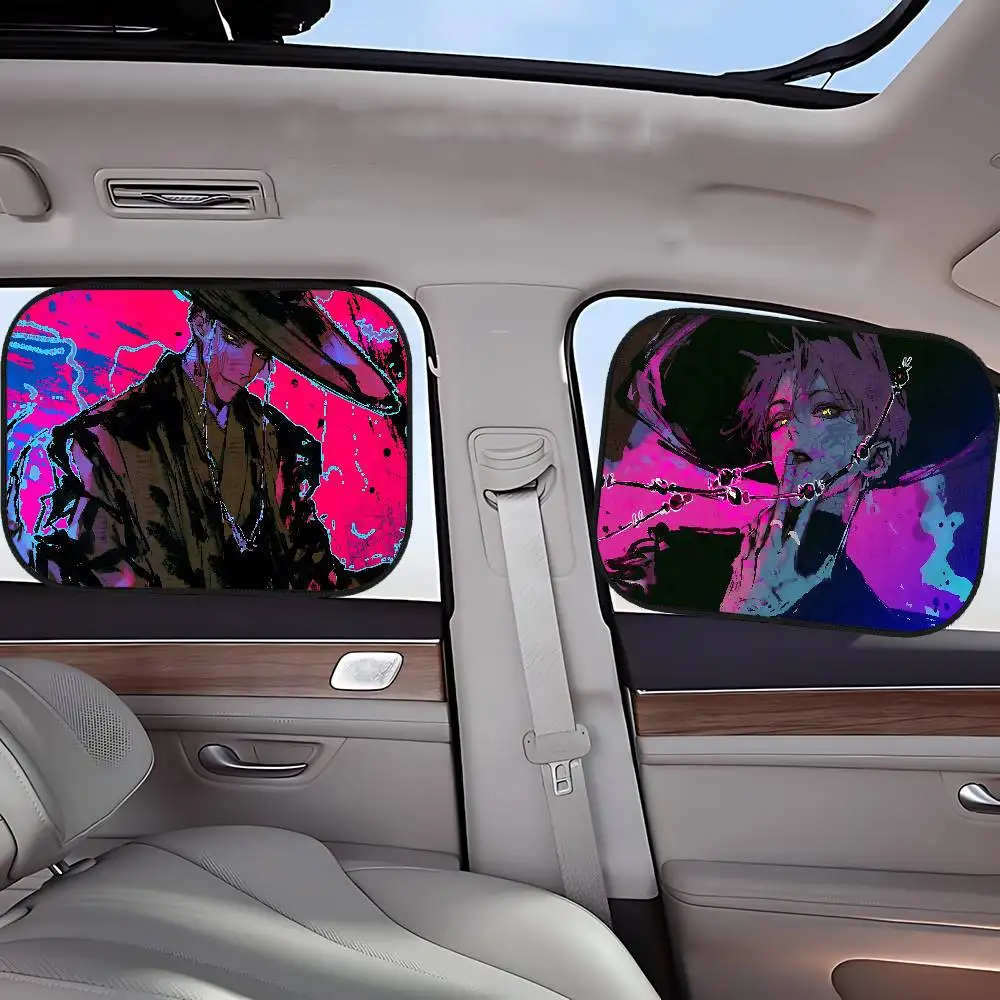 KPop شيطان الصيادين شخصية سيارة الشمس الظل الأشعة فوق البنفسجية حماية كهرباء الامتزاز نافذة السيارة ظلة للأطفال في الهواء الطلق واقية من الشمس