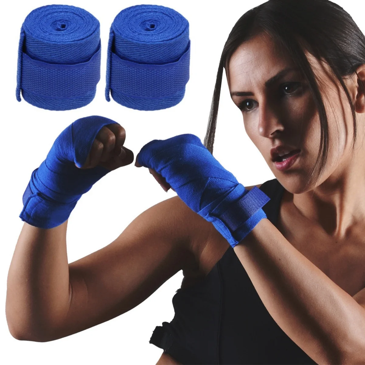 2 Rolls Boxing Bandage 1.5/2/3/5M Cotton Sports Strap Sanda Kick Boxing MMA Hand Gloves Wraps Belt Boxing Sports Wraps Bandage