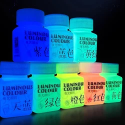 1 botella de pigmento fluorescente, pintura luminosa, arte de larga duración, polvo brillante, pinturas acrílicas que brillan en la oscuridad, decoración artística DIY