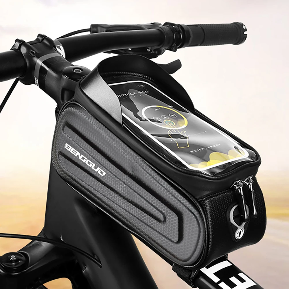 1л велосипедная сумка, водонепроницаемая велосипедная сумка с сенсорным экраном, верхняя передняя трубчатая рама, сумка для шоссейного велосипеда MTB, чехол для телефона 4,7-6,5, аксессуары для велосипеда