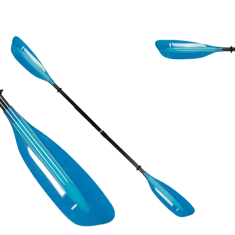 

Kayak Paddle Full Carbon Fiber Paddle With Transparent Fiberglass Blades Customized Logo Adjustable Floating Kayaking Oars