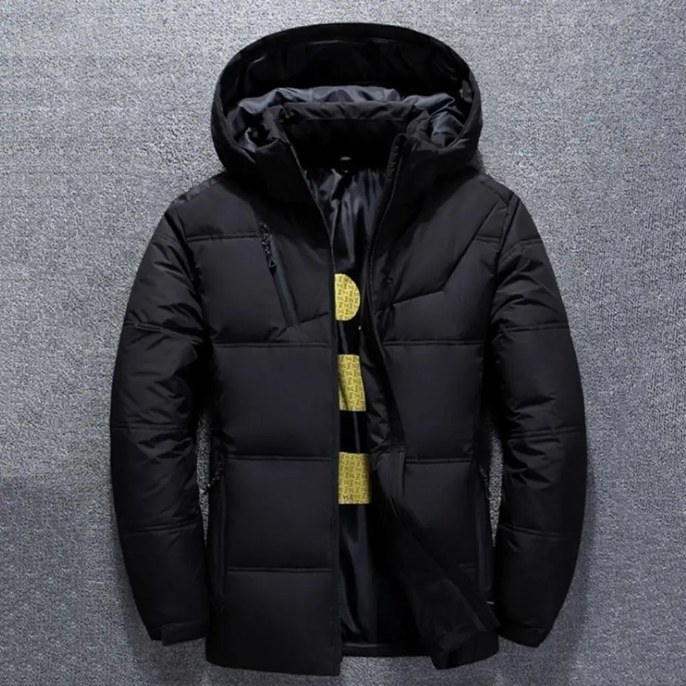 Men Down Coat  Detachable Hat   Winter Down Coat All Match Winter Jacket