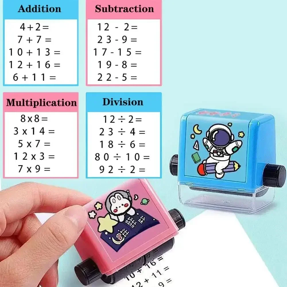 Math Roller Stamp Addition Subtraction Multiplication Division Practice Digital Type Mathematical Operation Stamp Pupils Teacher