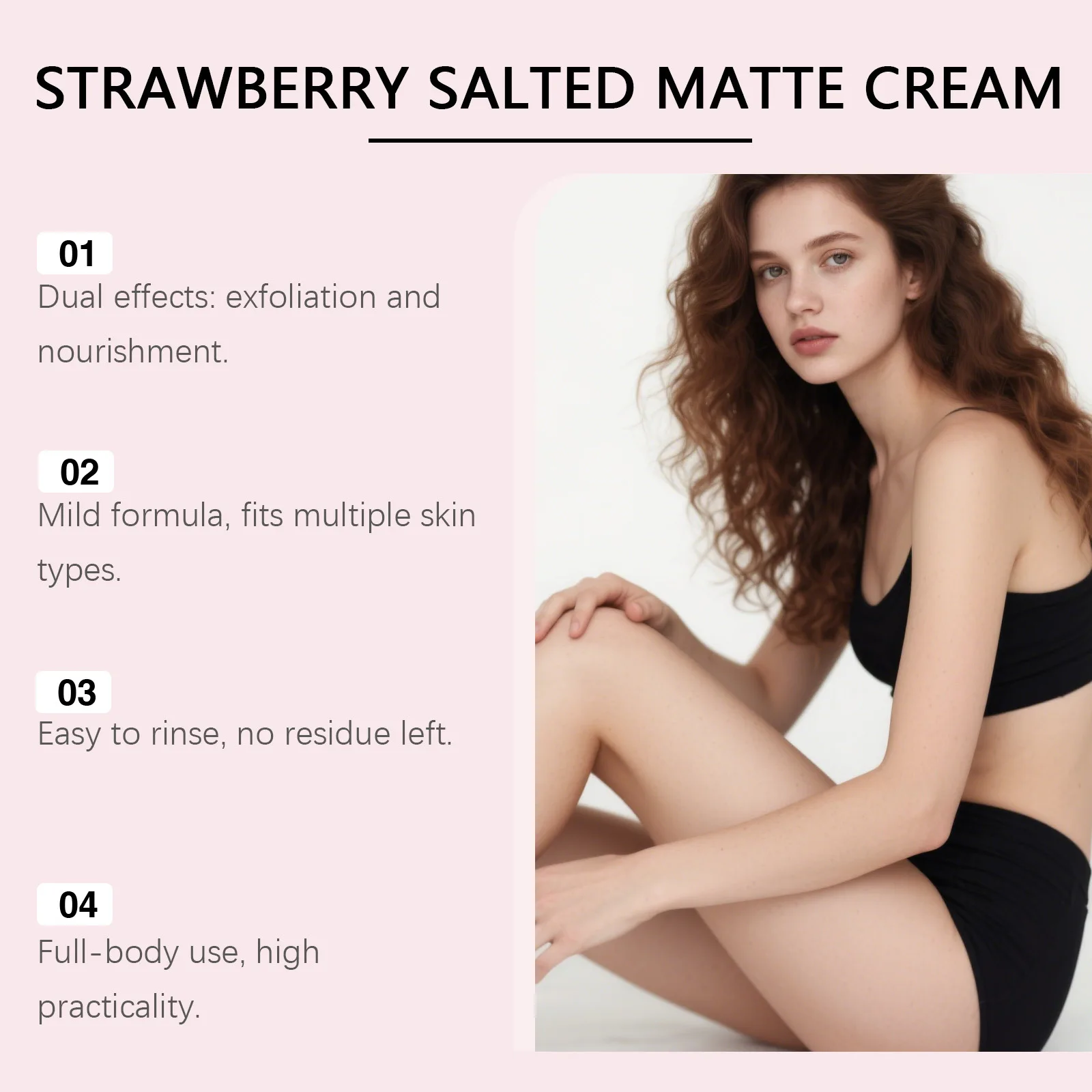 Sakura Strawberry Body Scrub Deep Cleaning Remove Dead Skin Exfoliating Moisturizing Brightening Nourishing Refreshing Skin Care