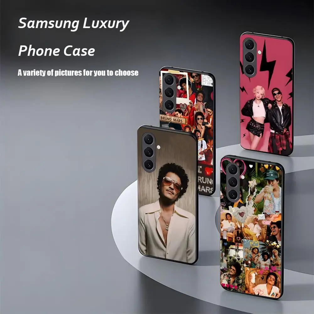 Singer B-Bruno Ma-rS Cool Hot Phone Case For Samsung Galaxy S25 S24 S23 S22 S21 S20 Plus Ultra Note20 Soft Black