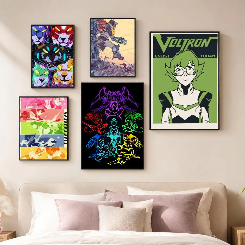 Animation V-Voltron Legendary Defender Poster Vintage PP Paper Wall Art Home Decor Print for Bedroom Living Room Aesthetic Gift