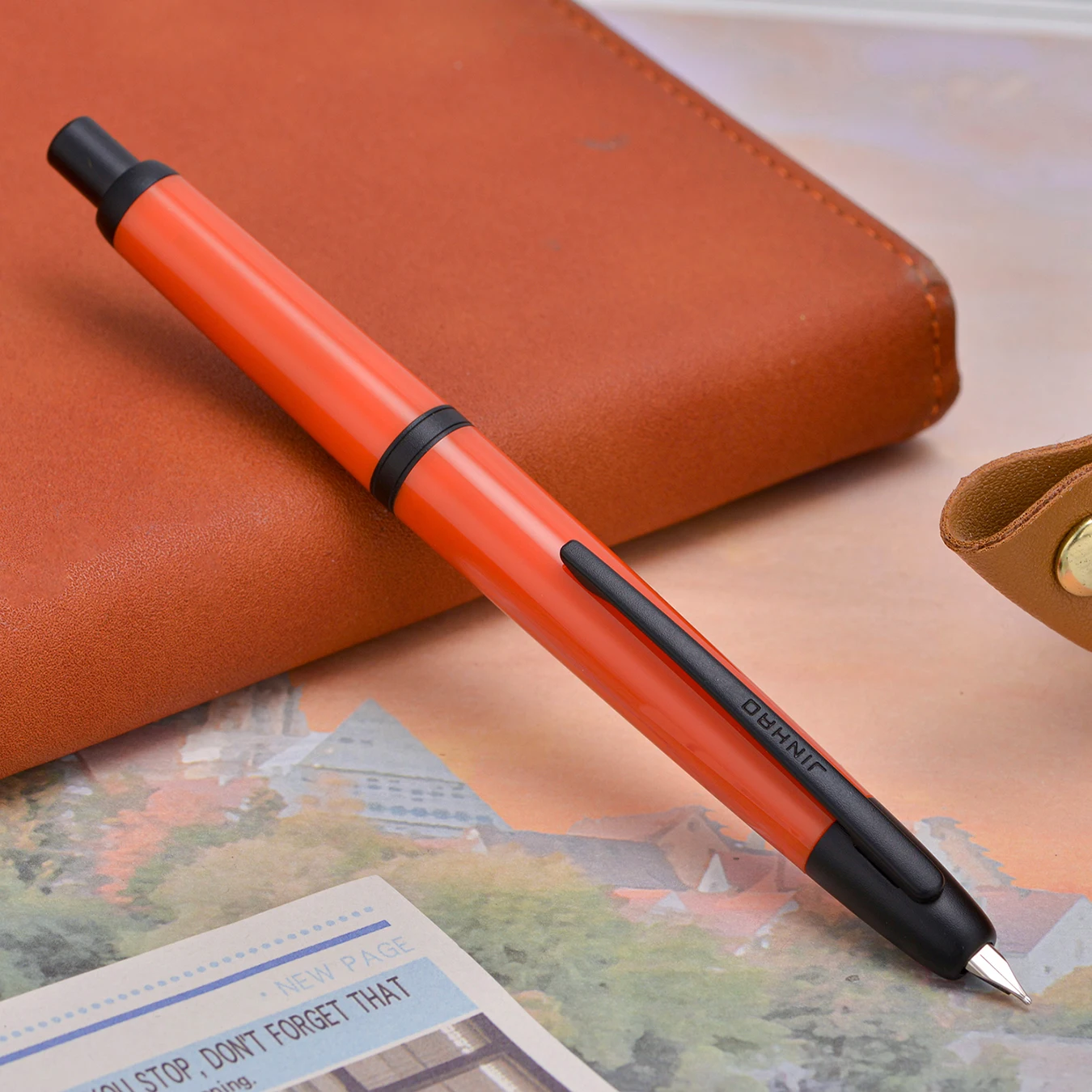 

Оранжево-красная выдвижная перьевая ручка JINHAO EF/F/M с конвертером чернил, подарочная ручка для письма-20