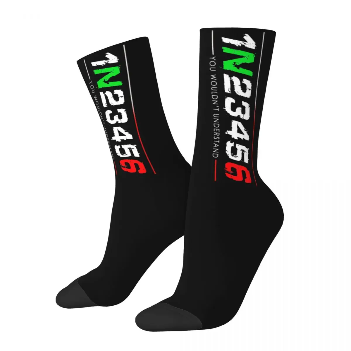 All Season Socks 1N23456 Motorcycle Gear Biker Merch for Female Male Non-slip Socks All Seasons Birthday Present