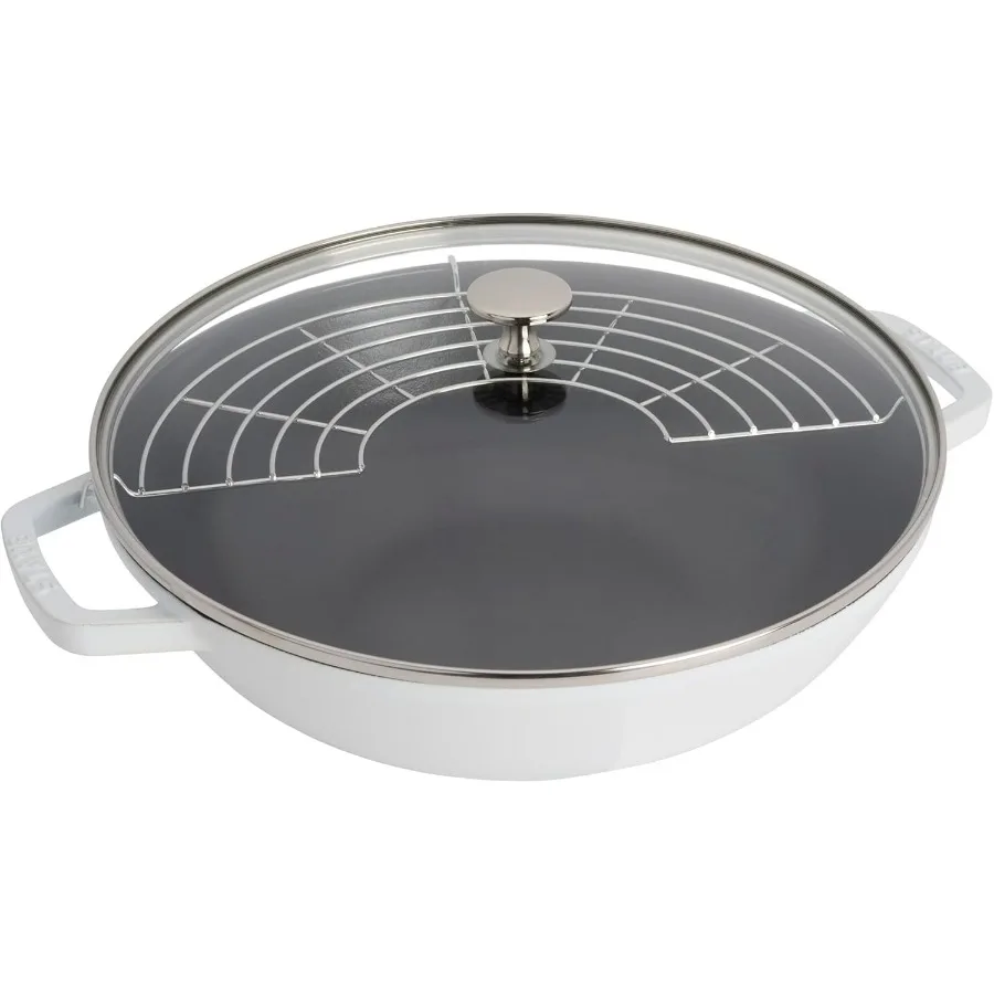 

Чугунная голландская духовка Perfect Pan, 4,5 литра, обслуживает 45, сделано в Франции, белая