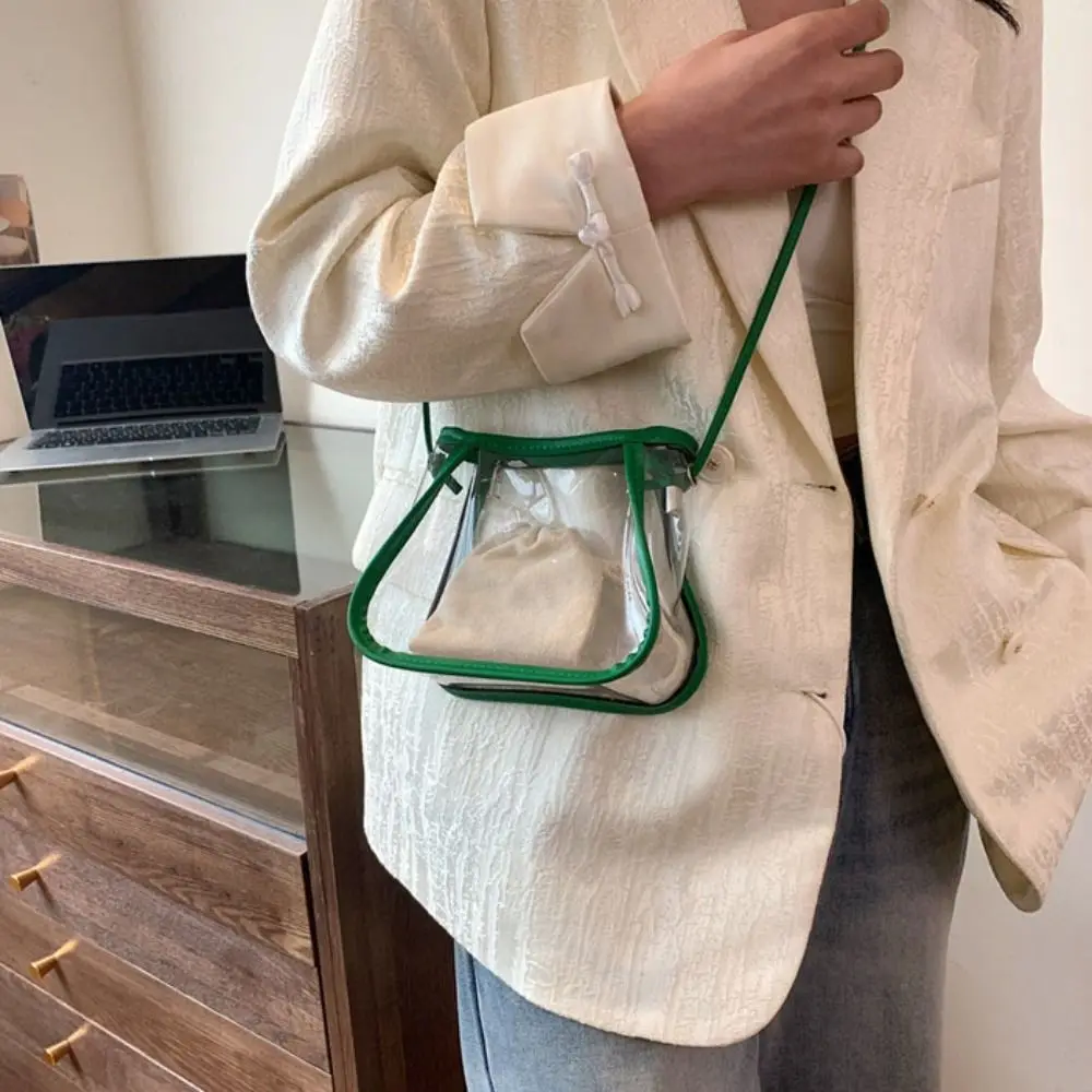 Bolso cruzado transparente Simple 2 en 1, bolso de hombro informal impermeable, bolso de viaje portátil de PVC para mujer