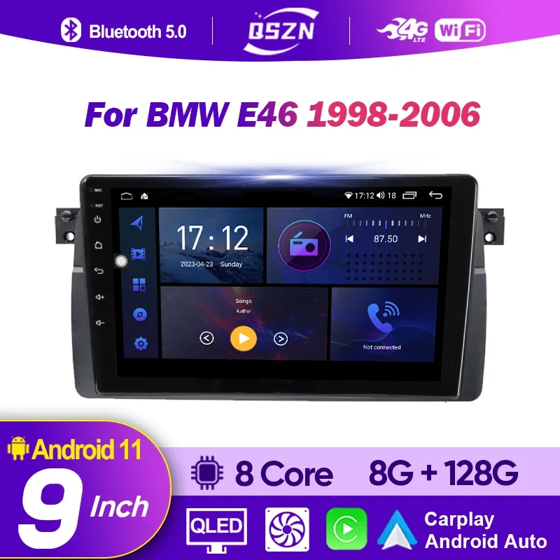 

Android 12 Car Radio Wireless CarPlay Auto For BMW E46 M3 318/320/325/330/335 4G WIFI QLED Multimedia Player GPS 2 Din Autoradio