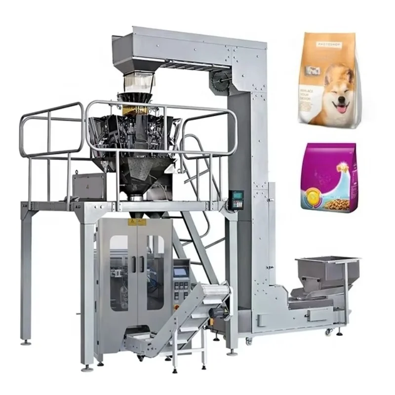 Customized Automatic Vertical Packing Machine for Large Pet Food Rice Grain Cement Plastic Pouch Packaging Manufacturing Plant