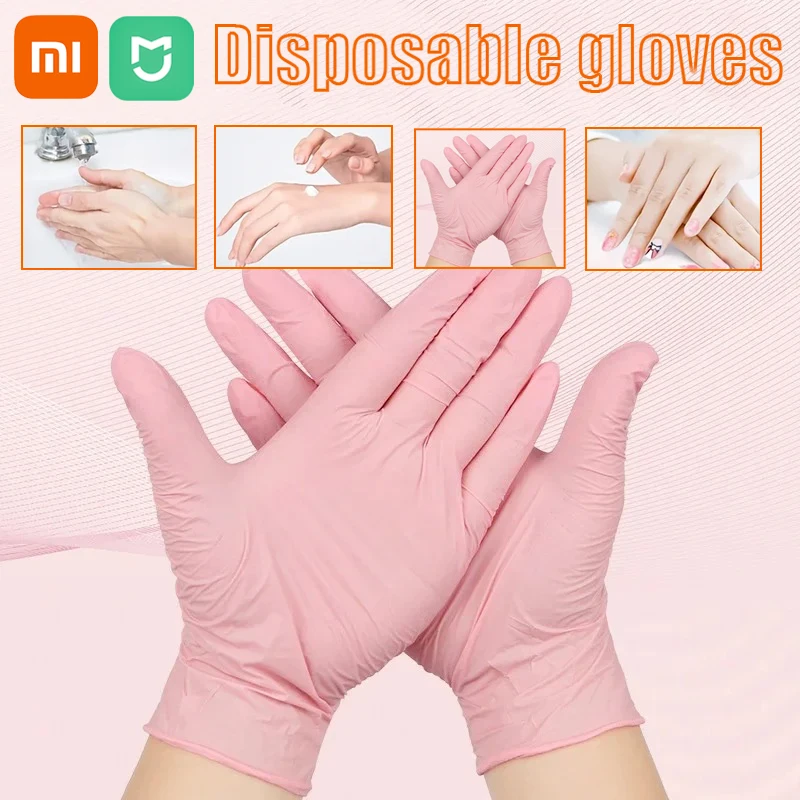 

MIJIA 50/100PCS Nitrile Gloves Disposable Powder Free Latex Gloves for Household Cleaning Beauty Salon Working Kitchen Gloves